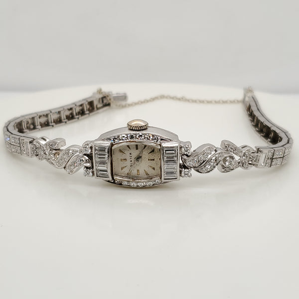 Vintage Platinum Diamond Ladys Wrist Watch