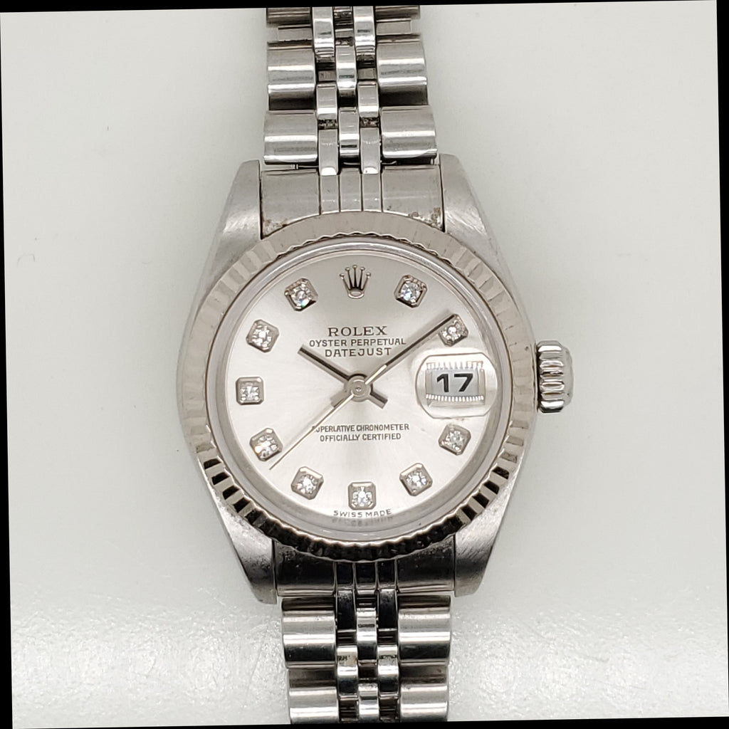 Pre-owned 2004 ladys Rolex Stainless Steel and Diamond Watch