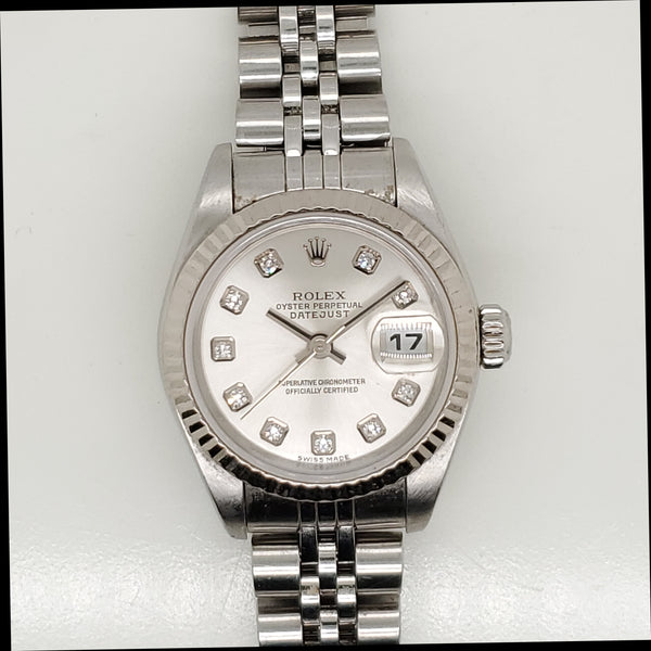 Pre-owned 2004 ladys Rolex Stainless Steel and Diamond Watch