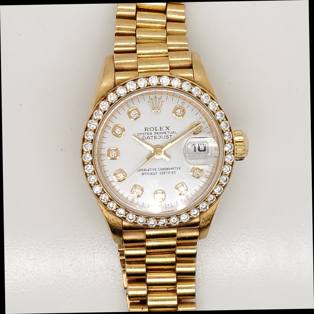 1999 18Kt Yellow Gold Rolex Presidential With A Diamond Bezel