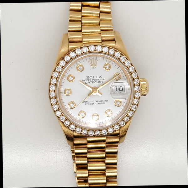 1999 18Kt Yellow Gold Rolex Presidential With A Diamond Bezel