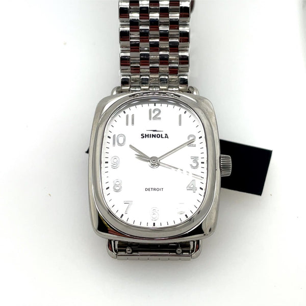 Shinola Bixby 3H 29X34mm Watch Stainless Steel Case And Bracelet With Light Silver Dial Sapphire Crystal Serial #S0101000352