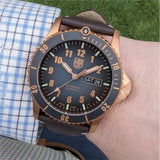 Luminox Sport Timer Automatic Limited Edition Watch #337/500 Sapphire Crystal Brown Leather Band Xs.0927