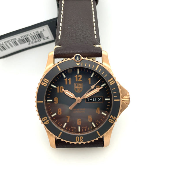 Luminox Sport Timer Automatic Limited Edition Watch #337/500 Sapphire Crystal Brown Leather Band Xs.0927