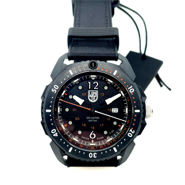 Luminox Ice-Sar Arctic Outdoor Adventurer 46Mm Watch Carbonox Case Stainless Steel Case Back Sapphire Crystal With A Black Dial And Bezel On A Rubber Black Textile Strap Xl.1052