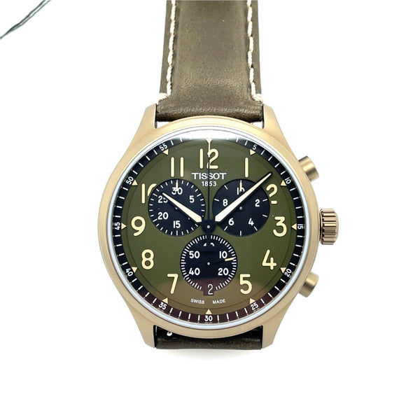 Tissot Chrono Xl Gts Stainless Steel Green Pvd Case Sapphire Crystal Green Chronograph Dial On Green Leather Strap T11166173609200