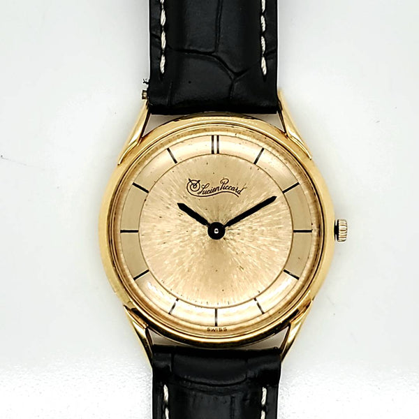Vintage Lucien Piccard 18Kt Yellow Gold Mens Watch