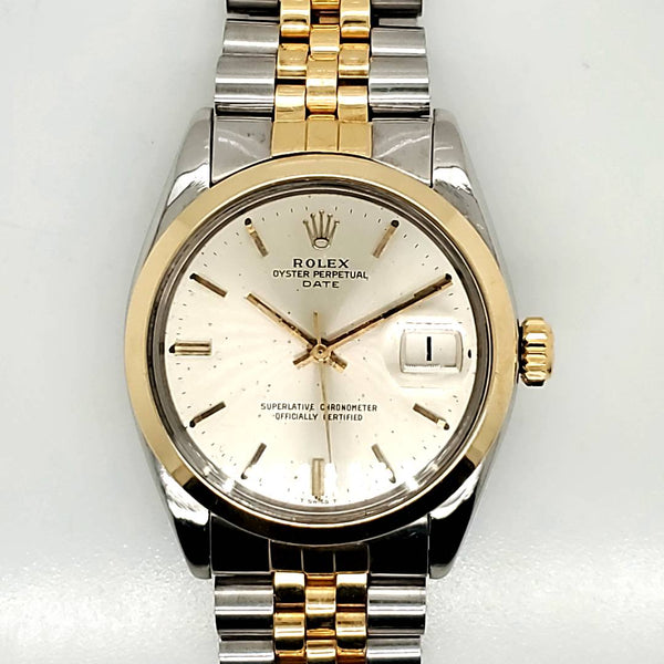 Vintage 1959 Rolex Date Stainless Steel and Yellow Gold Watch