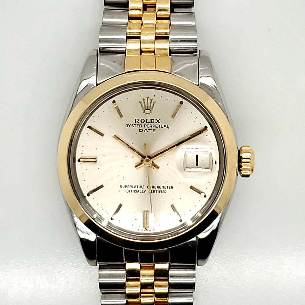 Vintage 1959 Rolex Date Stainless Steel and Yellow Gold Watch