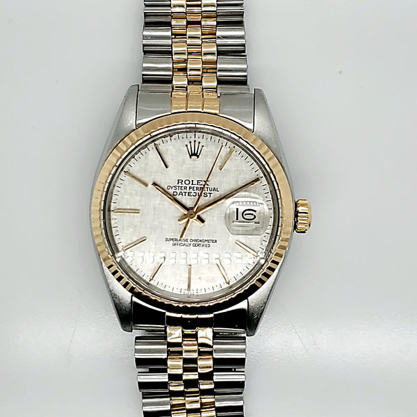 Pre-owned 1978 Mens Rolex Stainless Steel and 14kt Yellow Gold Datejust Watch