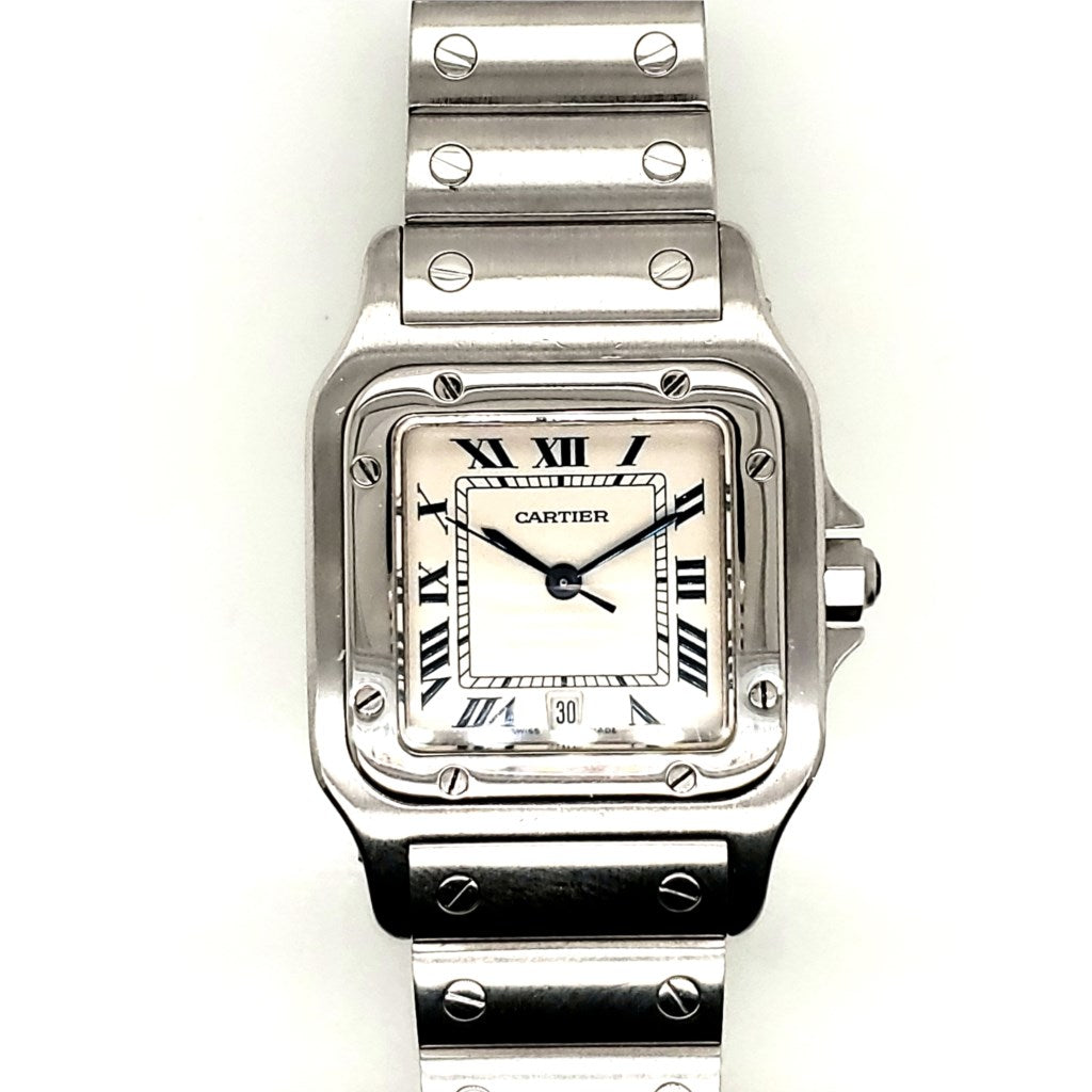 Mens Cartier Santos Galbee Quartz Wrist Watch