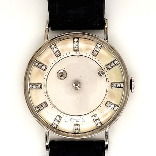 Vintage 14Kt White Gold LeCoultre Mystery Dial