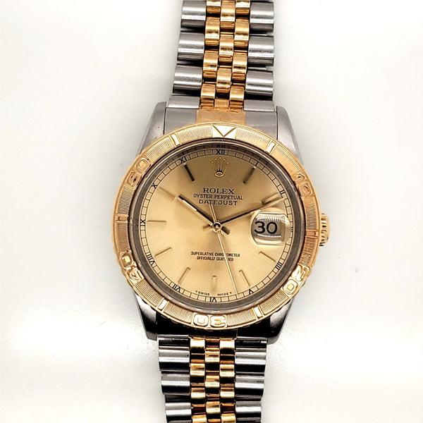 Pre-owned 1997 1/2 Rolex Datejust Turn-O-Graph Stainless Steel and 18kt Yellow Gold