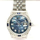 Pre-owned 1985 Rolex Datejust Diamond and Sapphire Watch