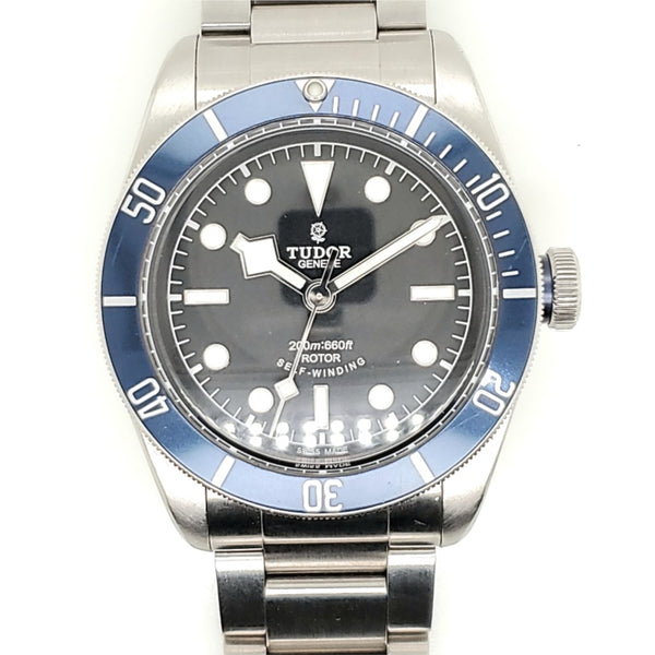 Pre-owned Rolex Tudor Black Bay Stainless Steel Smiley Refernce#79220b