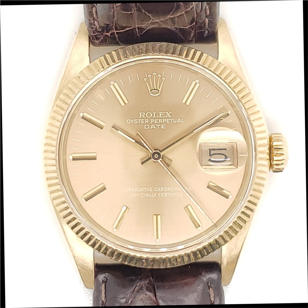 Vintage 1969 Rolex Date in 14kt Yellow Gold