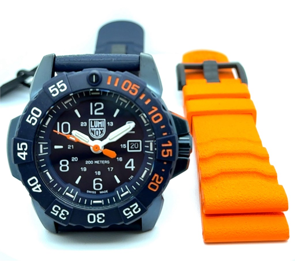 Luminox 45mm Blue And Orange Navy Seal Foundation Series Watch