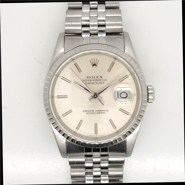 Pre-owned Rolex Oyster Perpetual Datejust 36mm 16220 Men’s Watch with Jubilee Bracelet