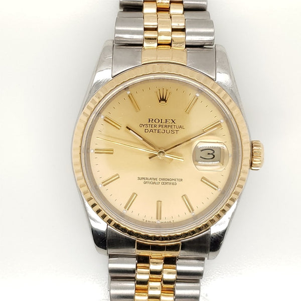 Pre-owned 1987 1/2 Rolex Datejust Two Tone Jubilee Band