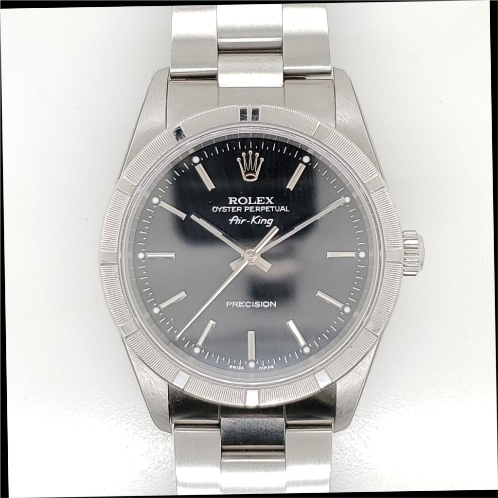 Pre-owned 2001 1/2 Rolex Airking in Stainless Steel