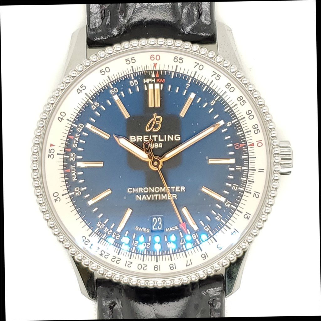 Pre-owned Breitling Navitimer 41mm Stainless Steel Wrist Watch