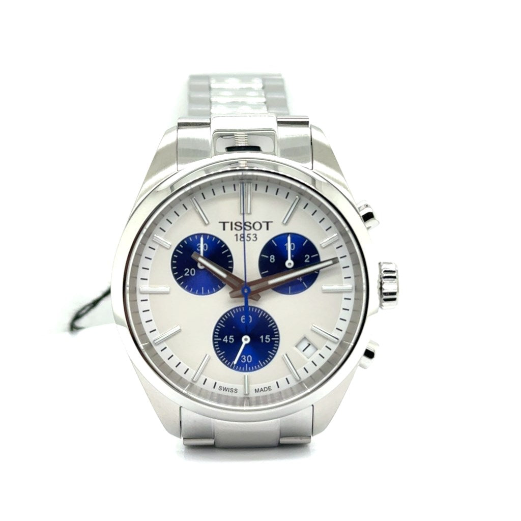 Tissot Pr100 Gts Chronograph Watch Stainless Steel Case/Bracelet Quartz Movement