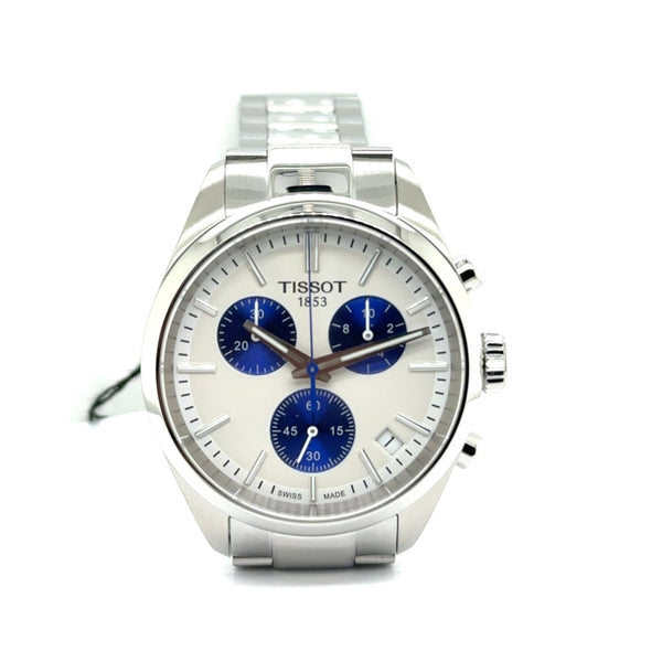Tissot Pr100 Gts Chronograph Watch Stainless Steel Case/Bracelet Quartz Movement