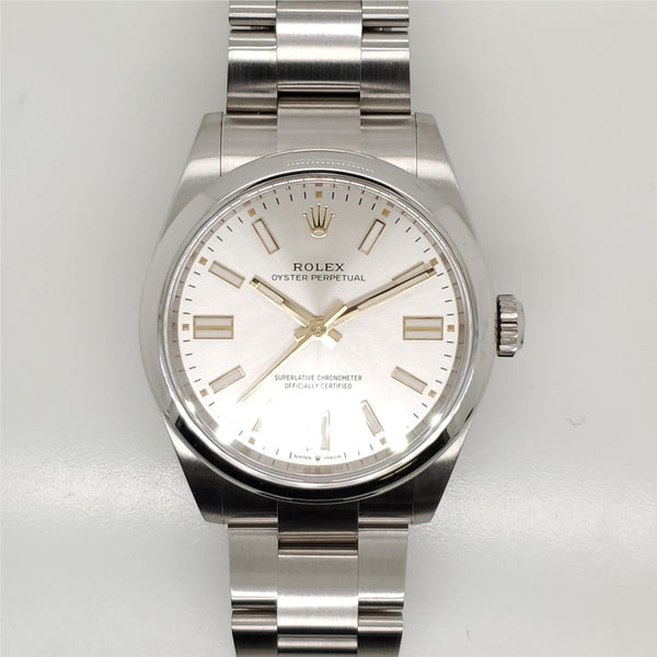Pre-owned Mens Rolex Stainless Steel Oyster Perpetual