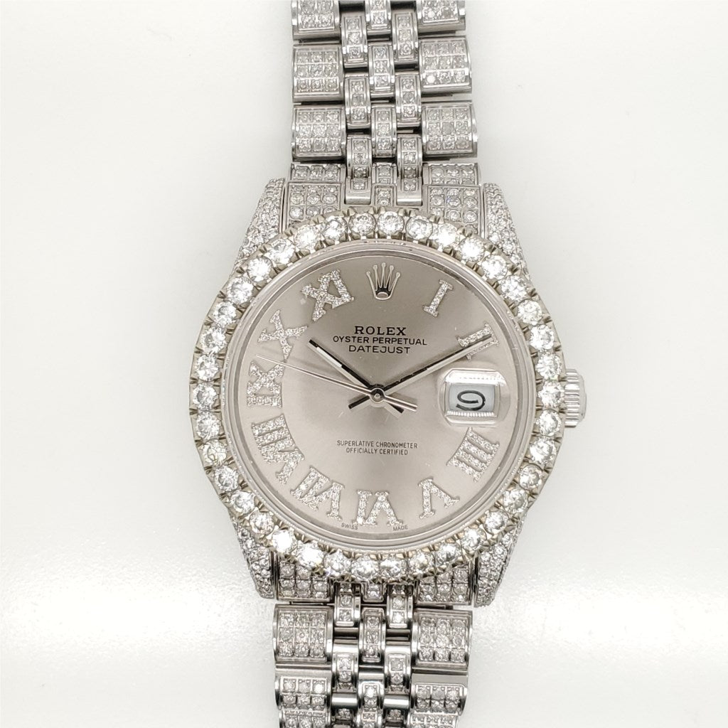 Pre-owned 1989 Rolex Datejust Staiinless Steel and Diamond Watch
