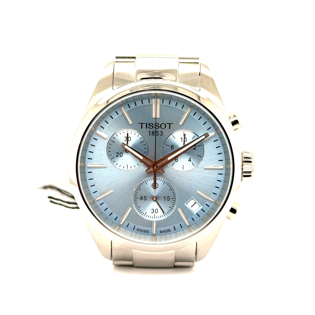 Tissot Pr100 Chronograph Watch Stainless Steel Case/Bracelet Quartz Movement