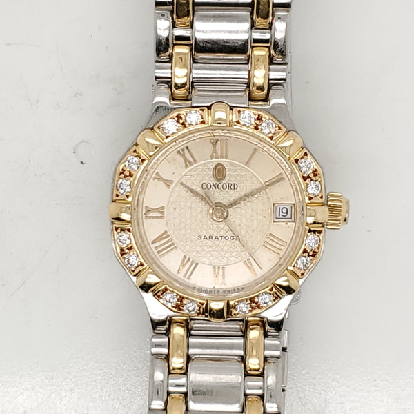 Concord Saratoga Stainless Steel and Yellow Gold Diamond Watch