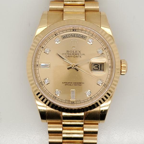 Pre-Owned  Mixed Number 18kt Yellow Gold Rolex Presidential
