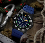 Luminox 44mm Navy 3550 Series NBR Watch, Blue Dial 316L SS with 24mm Blue Rubber Strap