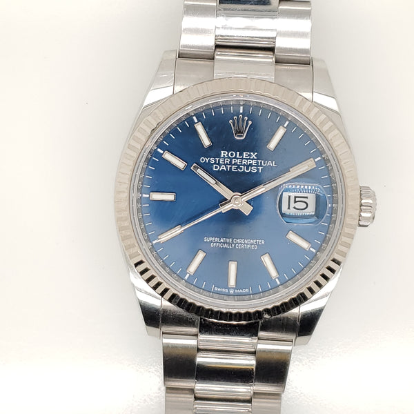 Pre-owned 36mm Mens Rolex Stainless Steel Datejust
