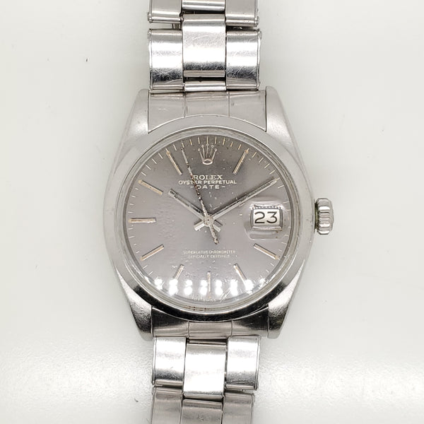 Pre-owned 1973 Stainless Steel  Rolex Oyster Perpetual Date Watch
