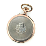 Victorian Coin Silver Pocket Watch With Rose Gold Filled Accents