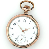 Victorian Coin Silver Pocket Watch With Rose Gold Filled Accents