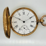 J. Jaquet Antique 18Kt Yellow Gold and Diamond Hunters Case Pocket Watch