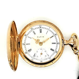 1905 Elgin 14kt Yellow Gold and Diamond Pocket Watch