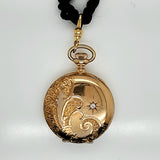 1905 Elgin 14kt Yellow Gold and Diamond Pocket Watch