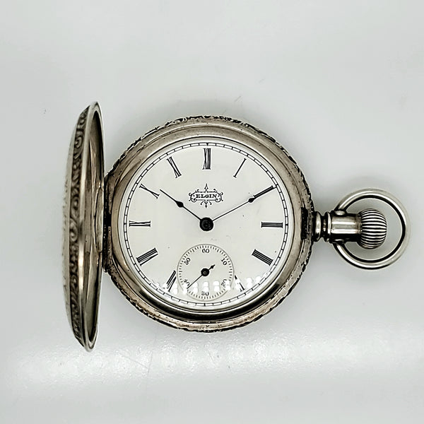 1897 Elgin Coin Silver Hunters Case Pocket Watch