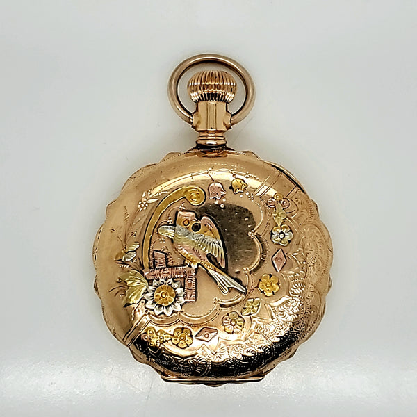 1910 Elgin Gold Filled Three Color Gold Hunters Case Pocket Watch
