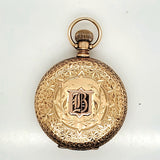 1886-1887 14Kt Yellow Gold Diamond And Ruby Waltham Hunters Case Pocket Watch