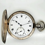Antique English Sterling Silver Demi-case Pocket Watch