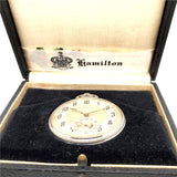 1931 14Kt White Gold Hamilton Model 912 Open Faced Pocket Watch