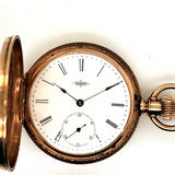 1882 Elgin Gold 14kt Three Color Gold Hunters Case Pocket Watch