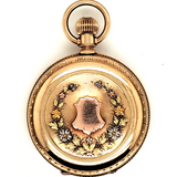 1882 Elgin Gold 14kt Three Color Gold Hunters Case Pocket Watch