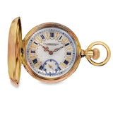 Antique 14Kt Yellow Gold Diamond And Ruby Hunters Case Pocket Watch