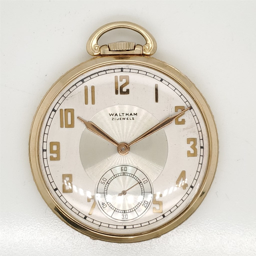 1939 14Kt Yellow Gold 16 Size Waltham Pocket Watch