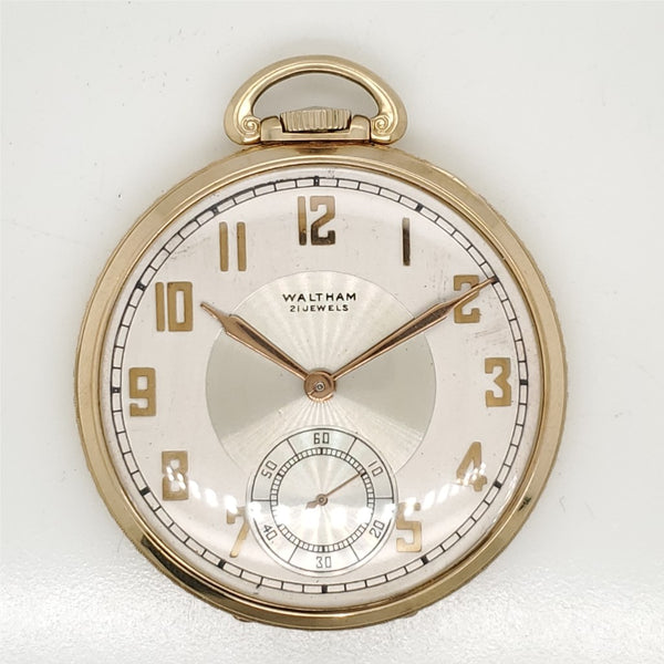 1939 14Kt Yellow Gold 16 Size Waltham Pocket Watch